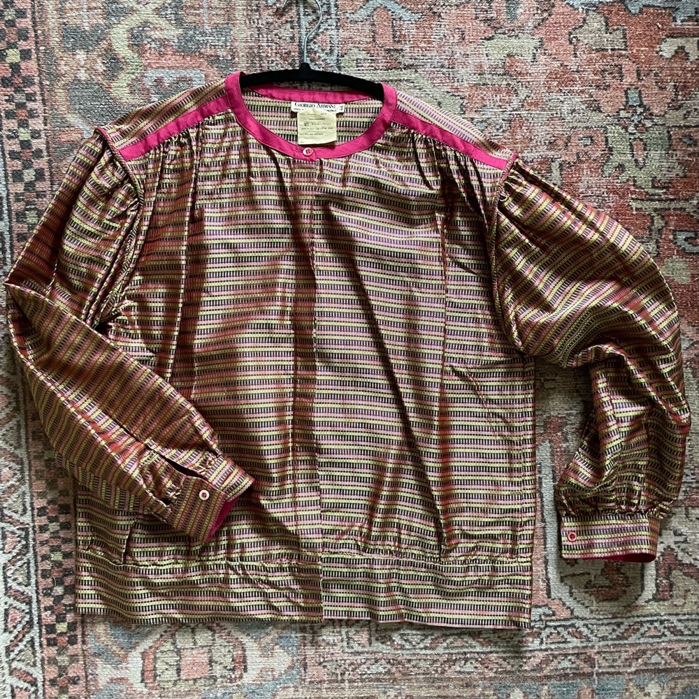 Giorgio Armani Jewel Tone Silk Shirt